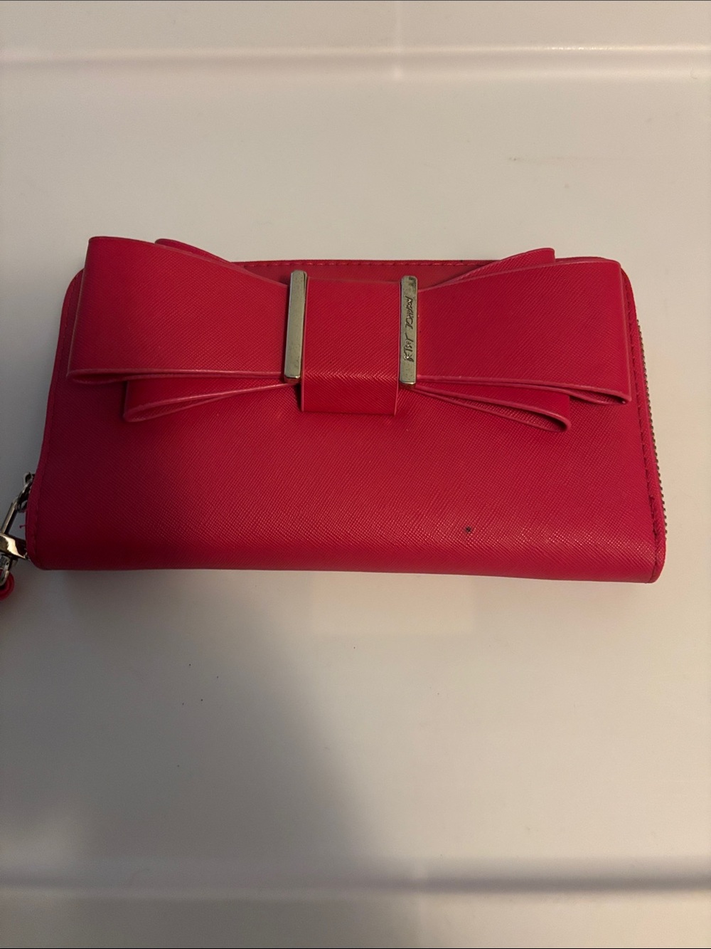 Betsey Johnson Pink Bow Zip Wallet